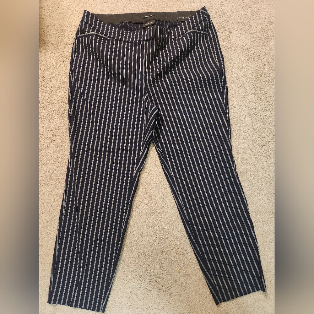 Lane Bryant Navy Striped Pants - NWT